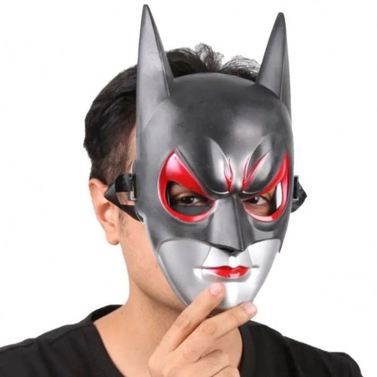 Kırmızı Gözlü Siyah Batman Maske - Lastikli Batgirl Maskesi 28x17 cm Kırmızı Gözlü Siyah Batman Maske - Lastikli Batgirl Maskesi 28x17 cm