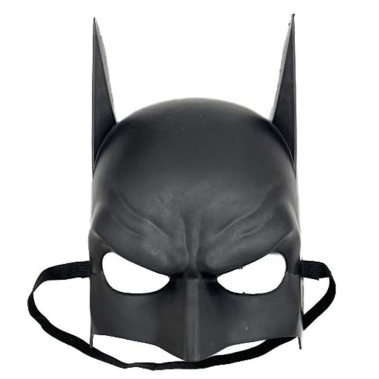 Siyah Renk Çocuk Boy Arkadan Lastikli Batman Maskesi A Kalite 20x14 cm Siyah Renk Çocuk Boy Arkadan Lastikli Batman Maskesi A Kalite 20x14 cm
