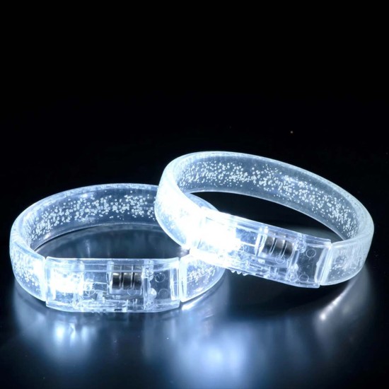 Beyaz-Gümüş Led Işıklı Baskı Yapılabilen Pilli Bileklik Bilezik 1,5 cm Genişlik Beyaz-Gümüş Led Işıklı Baskı Yapılabilen Pilli Bileklik Bilezik 1,5 cm Genişlik