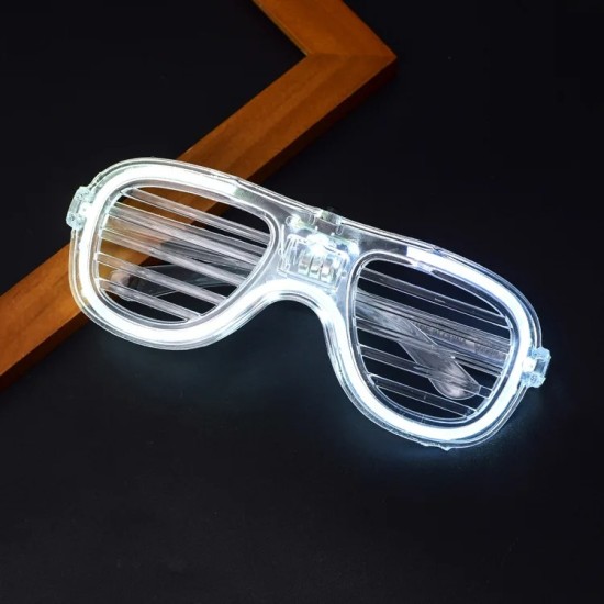 Beyaz Led Işıklı Parti Gözlüğü - Neon Glow Şerit Gözlük 3 Modlu Beyaz Led Işıklı Parti Gözlüğü - Neon Glow Şerit Gözlük 3 Modlu