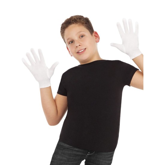 Beyaz Renk Çocuk Boy Likralı Pandomim Eldiveni Beyaz Renk Çocuk Boy Likralı Pandomim Eldiveni