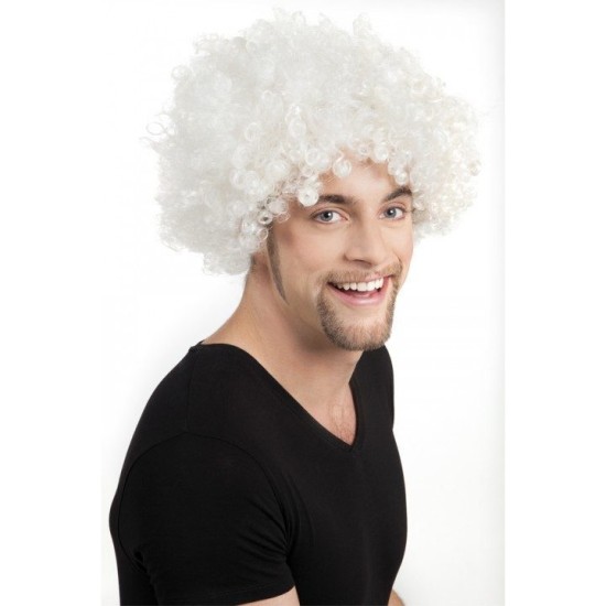 Beyaz Renk Kıvırcık Afro Bonus Peruk Beyaz Renk Kıvırcık Afro Bonus Peruk