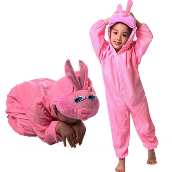 Çocuk Tavşan Kostümü Pembe Renk 2-3 Yaş 80 cm Çocuk Tavşan Kostümü Pembe Renk 2-3 Yaş 80 cm
