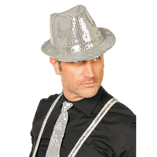 Disko Star Gümüş Payetli Fötr Şapka Yetişkin Boy Disko Star Gümüş Payetli Fötr Şapka Yetişkin Boy