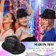 Disko Star Siyah Payetli Fötr Şapka Yetişkin Boy Disko Star Siyah Payetli Fötr Şapka Yetişkin Boy