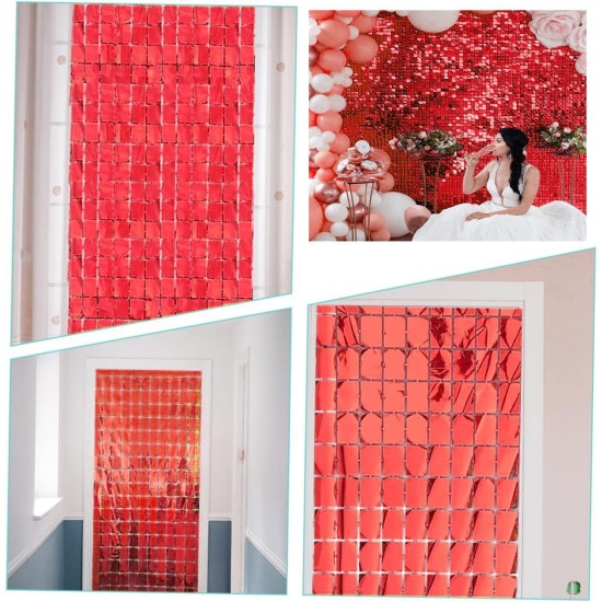 Ekstra Metalize Kırmızı Renk Disko Dikdörtgen Kesim Kapı Perdesi Dekorasyon 1x2 Metre Ekstra Metalize Kırmızı Renk Disko Dikdörtgen Kesim Kapı Perdesi Dekorasyon 1x2 Metre