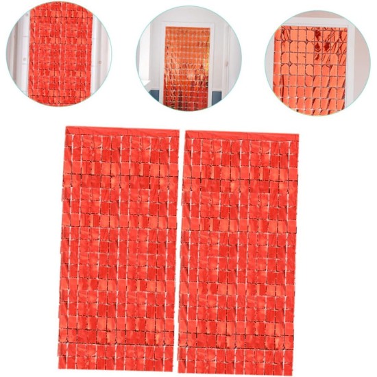Ekstra Metalize Kırmızı Renk Disko Dikdörtgen Kesim Kapı Perdesi Dekorasyon 1x2 Metre Ekstra Metalize Kırmızı Renk Disko Dikdörtgen Kesim Kapı Perdesi Dekorasyon 1x2 Metre