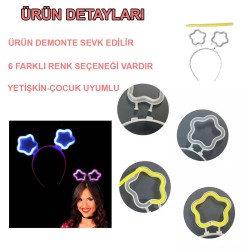 Glow Karanlıkta Yanan Fosforlu Yıldız Taç 12 Adet