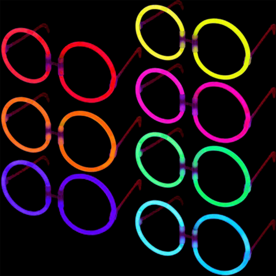 Glow Parti Gözlüğü Glow Partisi Yuvarlak Şekilli Fosforlu Gözlük 6 Adet Glow Parti Gözlüğü Glow Partisi Yuvarlak Şekilli Fosforlu Gözlük 6 Adet