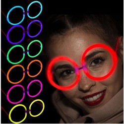 Glow  Yuvarlak Gözlük - Glow Partisi Gözlükleri - Glow Gözlük 12 Adet