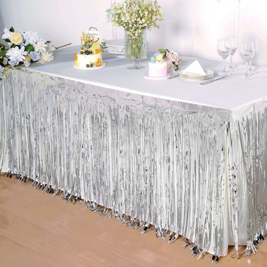 Gümüş Metalize Masa Eteği 275x75 cm – Kendinden Yapışkanlı Gümüş Metalize Masa Eteği 275x75 cm – Kendinden Yapışkanlı