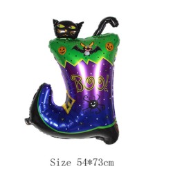 Halloween Çizmeli Kara Kedi Folyo Bn