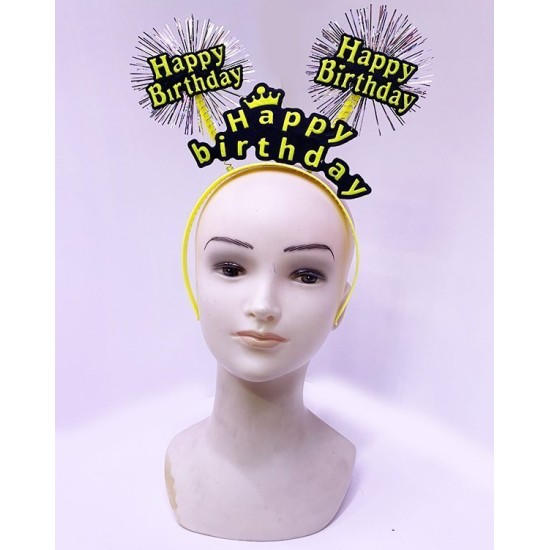 Happy Birthday Püsküllü Neon Sarı Renk Doğum Günü Tacı 22x19 cm Happy Birthday Püsküllü Neon Sarı Renk Doğum Günü Tacı 22x19 cm