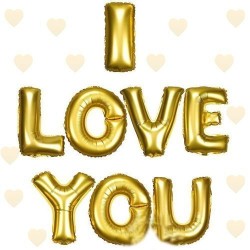 I Love You Folyo Bn Altın Renk 35 CM