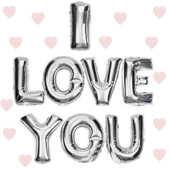 I Love You Folyo Bn Gümüş Renk 35 CM I Love You Folyo Bn Gümüş Renk 35 CM
