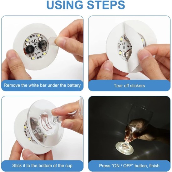 Işıklı Yapışkanlı Bardak Altı Aparatı Ledli 3 Modlu 6 cm Çap 1 Adet Işıklı Yapışkanlı Bardak Altı Aparatı Ledli 3 Modlu 6 cm Çap 1 Adet