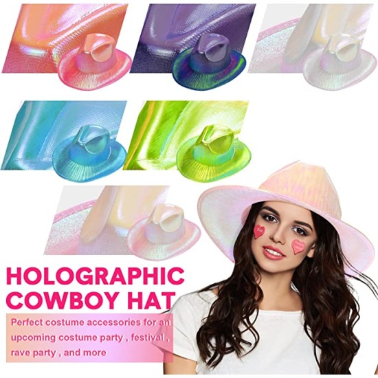 Işıltılı Kovboy Şapkası Hologramlı Parti Kovboy Şapkası Yetişkin Işıltılı Kovboy Şapkası Hologramlı Parti Kovboy Şapkası Yetişkin