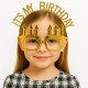 İt's My Birthday Yazılı Taç ve Mum Şekilli Gözlük Seti Altın Renk İt's My Birthday Yazılı Taç ve Mum Şekilli Gözlük Seti Altın Renk