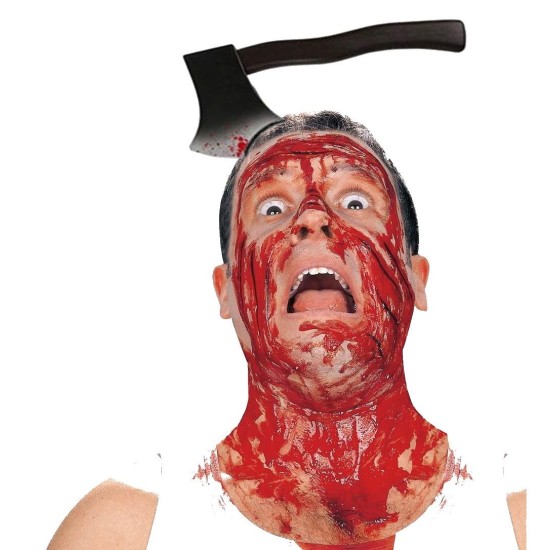 Kafaya Saplanmış Halloween Kanlı Balta Şaka Tacı Kafaya Saplanmış Halloween Kanlı Balta Şaka Tacı