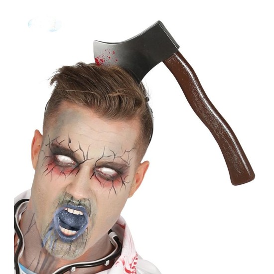 Kafaya Saplanmış Halloween Kanlı Balta Şaka Tacı Kafaya Saplanmış Halloween Kanlı Balta Şaka Tacı