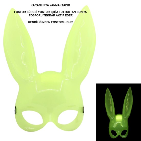 Karanlıkta Parlayan Fosforlu Tavşan Maskesi – Glow Bunny Masquerade Maske (32x22 cm) Karanlıkta Parlayan Fosforlu Tavşan Maskesi – Glow Bunny Masquerade Maske (32x22 cm)