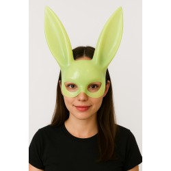 Karanlıkta Parlayan Fosforlu Tavşan Maskesi – Glow Bunny Masquerade Maske (32x22 cm)