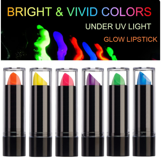Karanlıkta Parlayan Yanan UV Neon Ruj Yüz Boyama 6 Adet 6 Renk Karanlıkta Parlayan Yanan UV Neon Ruj Yüz Boyama 6 Adet 6 Renk