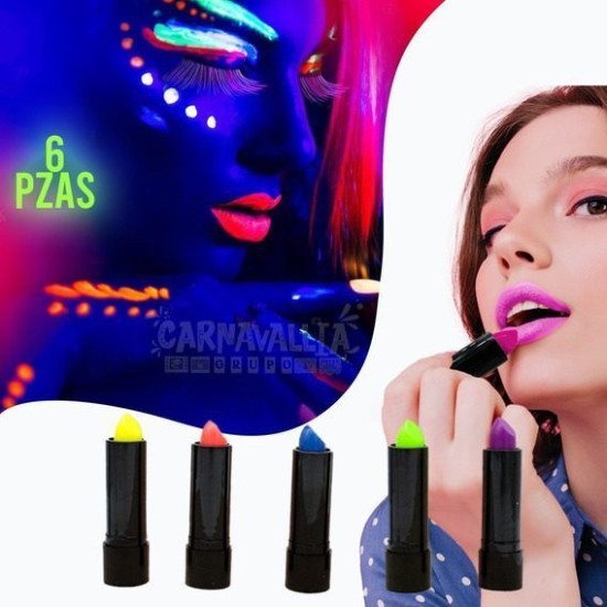 Karanlıkta Parlayan Yanan UV Neon Ruj Yüz Boyama 6 Adet 6 Renk Karanlıkta Parlayan Yanan UV Neon Ruj Yüz Boyama 6 Adet 6 Renk