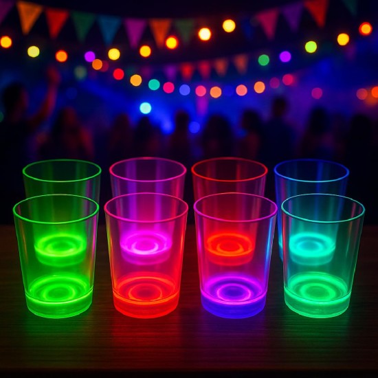 Karanlıkta Yanan Gece Işığı Mega Glow Bardaklar 8 Adet 8.5 x 10.5 cm Karanlıkta Yanan Gece Işığı Mega Glow Bardaklar 8 Adet 8.5 x 10.5 cm