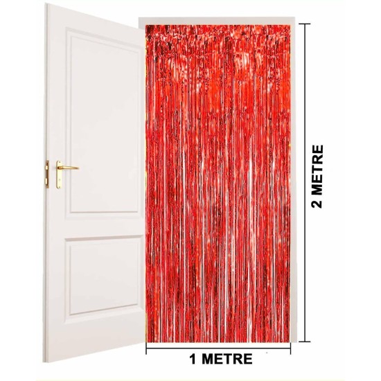 Kırmızı Renk Ekstra Metalize Parlak Saçaklı Arka Fon Perde İthal A Kalite 1x2 Metre Kırmızı Renk Ekstra Metalize Parlak Saçaklı Arka Fon Perde İthal A Kalite 1x2 Metre