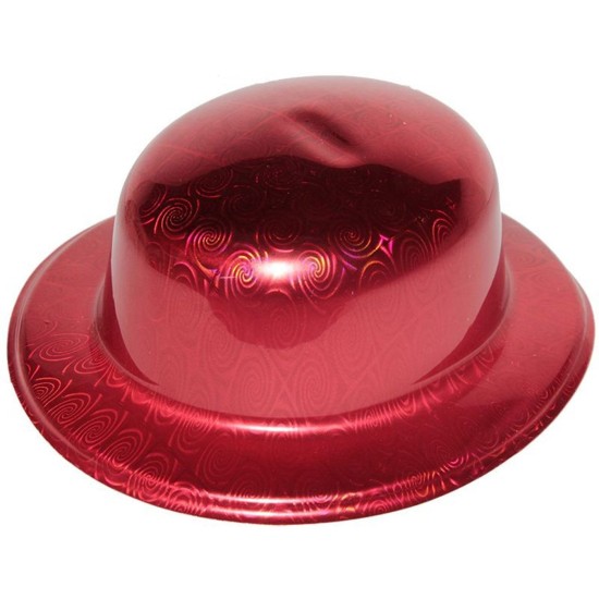 Kırmızı Renk Hologramlı Plastik Yuvarlak Melon 27x24 cm Kırmızı Renk Hologramlı Plastik Yuvarlak Melon 27x24 cm