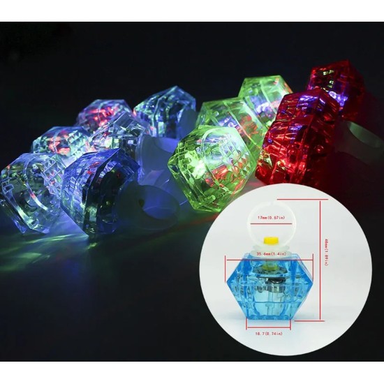 Kristal LED Parti Yüzük Seti (6'lı) Kristal LED Parti Yüzük Seti (6'lı)