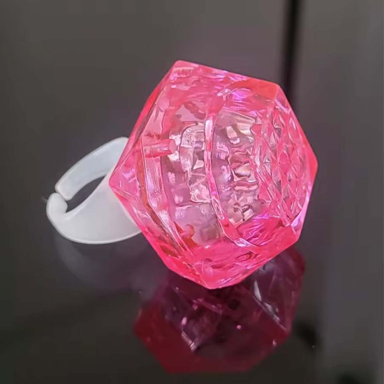 Kristal Tasarımlı Led Glow Işıklı 3 Modlu Pembe Yüzük 3.5 x 5 cm Kristal Tasarımlı Led Glow Işıklı 3 Modlu Pembe Yüzük 3.5 x 5 cm