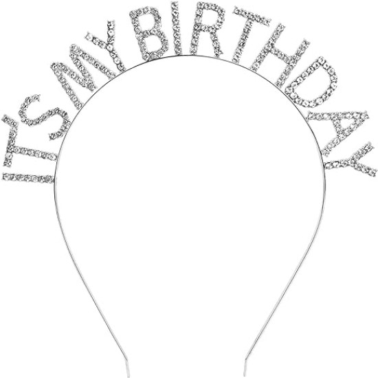 Kristal Taşlı Gümüş Renk İt's My Birthday Yazılı Doğum Günü Parti Tacı 14x16 cm Kristal Taşlı Gümüş Renk İt's My Birthday Yazılı Doğum Günü Parti Tacı 14x16 cm