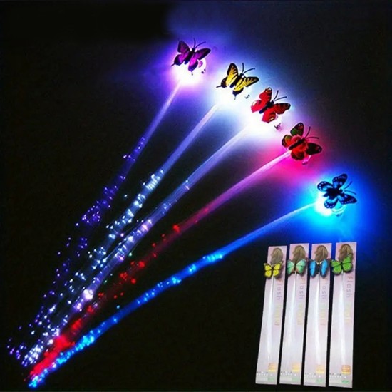 Led Fiber Optik Işıklı Kelebek Saç Klipsi 1 Adet Led Fiber Optik Işıklı Kelebek Saç Klipsi 1 Adet