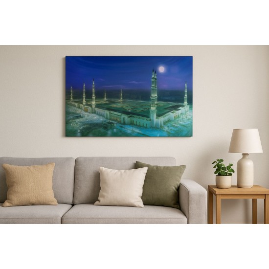 Mescid-i Nebevi Duvar Tablosu Resmi - İslami Hediye Seçeneği 40x60 cm Mescid-i Nebevi Duvar Tablosu Resmi - İslami Hediye Seçeneği 40x60 cm