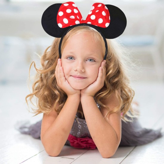 Kırmızı Fiyonklu Minnie Mouse Taç Fare Tacı Kafa Bandı Kırmızı Fiyonklu Minnie Mouse Taç Fare Tacı Kafa Bandı
