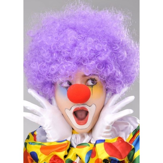 Mor Renk Kıvırcık Afro Bonus Peruk Takma Saç ve Kırmızı B Seti Mor Renk Kıvırcık Afro Bonus Peruk Takma Saç ve Kırmızı B Seti