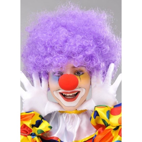 Mor Renk Kıvırcık Afro Bonus Peruk Takma Saç ve Kırmızı B Seti Mor Renk Kıvırcık Afro Bonus Peruk Takma Saç ve Kırmızı B Seti
