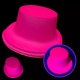 Neon Partisi Pembe Renk Plastik Fötr Şapka Neon Partisi Pembe Renk Plastik Fötr Şapka