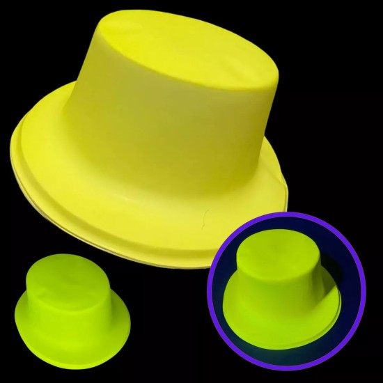 Neon Partisi Sarı Renk Plastik Fötr Şapka Neon Partisi Sarı Renk Plastik Fötr Şapka