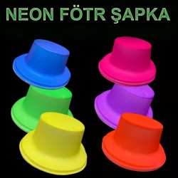 Neon Partisi Tcu Renk Plastik Fötr Şapka