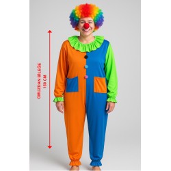Palyaço Kostüm Seti 150 cm (Peruk + B + Kostüm)