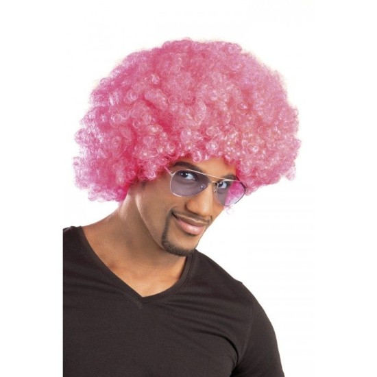 Pembe Renk Kıvırcık Afro Bonus Peruk Pembe Renk Kıvırcık Afro Bonus Peruk