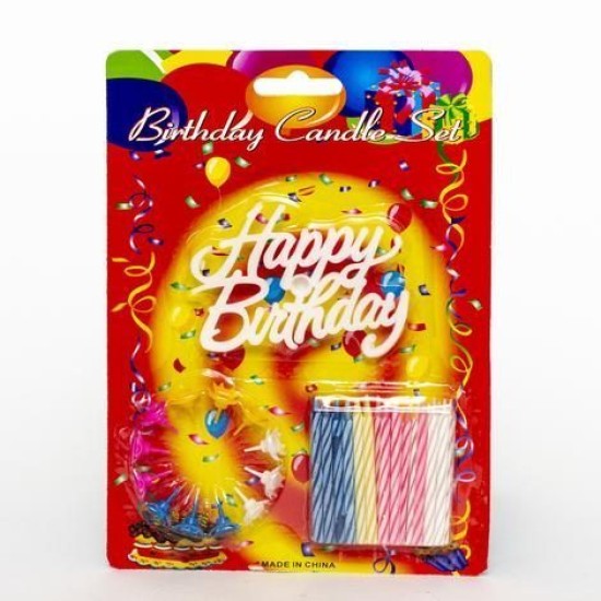 Rengarenk Mumlu Beyaz Happy Birthday Yazılı Doğum Günü Mumu 12 Adet Rengarenk Mumlu Beyaz Happy Birthday Yazılı Doğum Günü Mumu 12 Adet