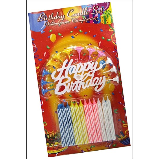 Rengarenk Mumlu Beyaz Happy Birthday Yazılı Doğum Günü Mumu 12 Adet Rengarenk Mumlu Beyaz Happy Birthday Yazılı Doğum Günü Mumu 12 Adet