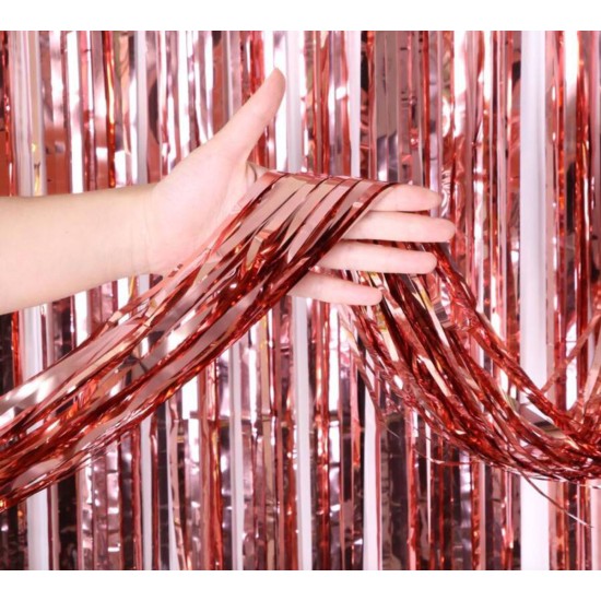 Rose Gold Püsküllü Kapı Perdesi - Parti, Bekarlığa Veda, Doğum Günü 1x2 m Rose Gold Püsküllü Kapı Perdesi - Parti, Bekarlığa Veda, Doğum Günü 1x2 m