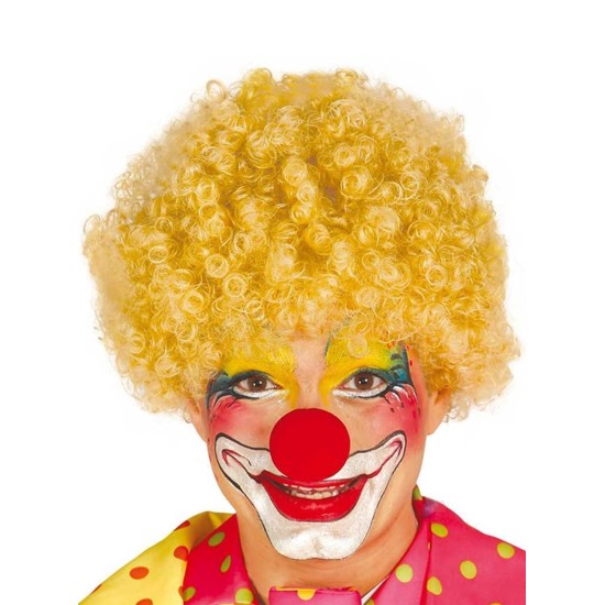 Sarı Renk Kıvırcık Afro Bonus Peruk Takma Saç ve Kırmızı B Seti Sarı Renk Kıvırcık Afro Bonus Peruk Takma Saç ve Kırmızı B Seti