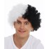Siyah Beyaz Kıvırcık Afro Bonus Peruk Taraftar Bonus Saç