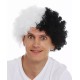 Siyah Beyaz Kıvırcık Afro Bonus Peruk Taraftar Bonus Saç Siyah Beyaz Kıvırcık Afro Bonus Peruk Taraftar Bonus Saç
